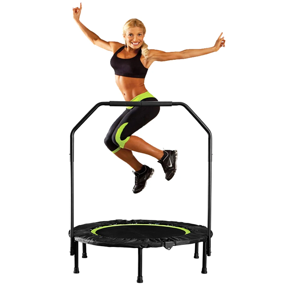 adult jumping indoor folding trampoline Fitness Spring Bed Trampoline For Children with handle gymnastics trampolines