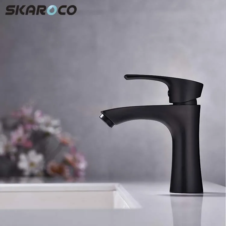 
Factory Hot Cold Mixer Water Black Plated Basin Faucet Basin Mixer Tap 
