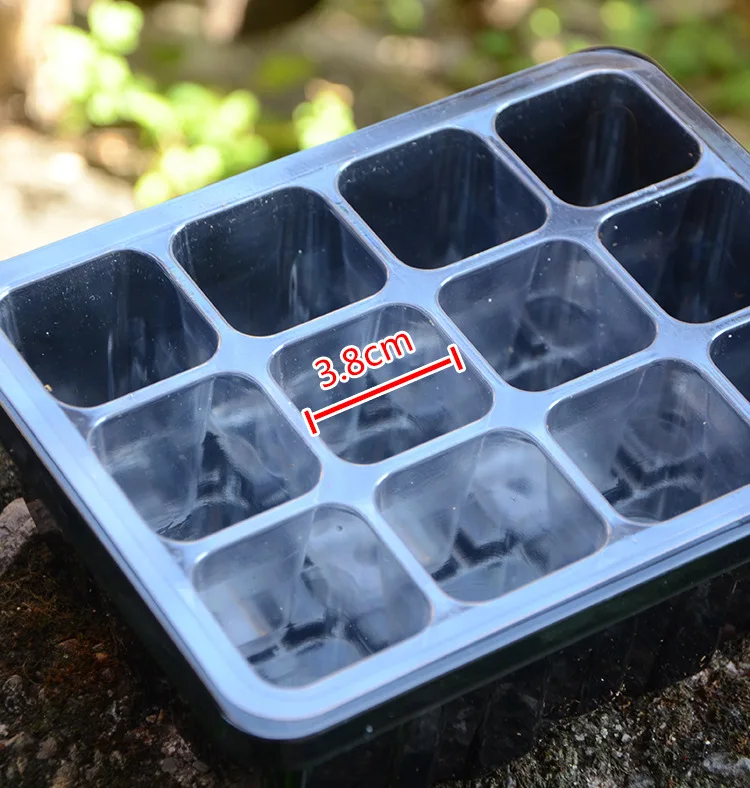 Garden Plant nursery carry tray Grow Box With pots Lid 6 12 Cell Germination Starter plastic cell seed nursery plug trays