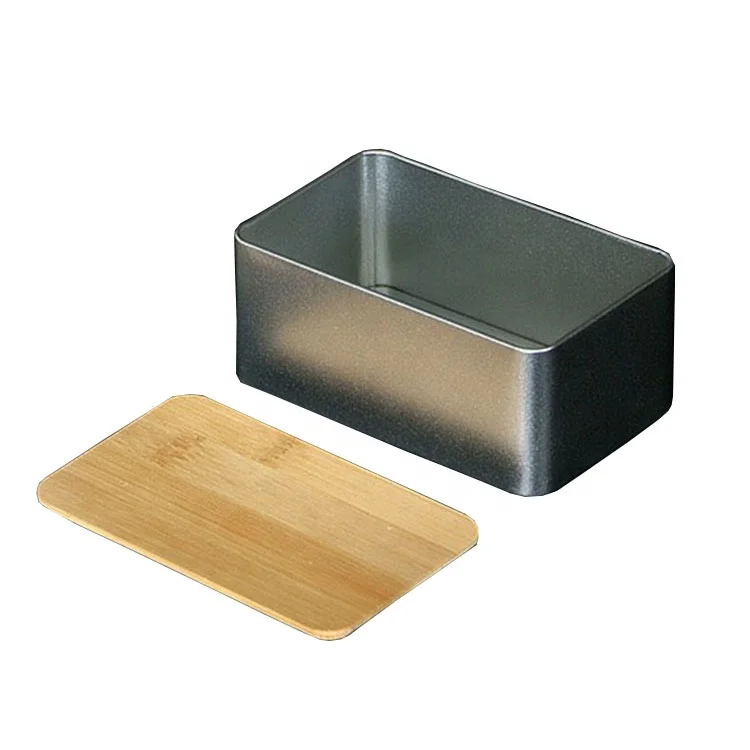 
Iron Safety Custom Logo Coffee Candy Tea Storage Bamboo Lid Metal Tea Tin Jars Tin Plated Box 