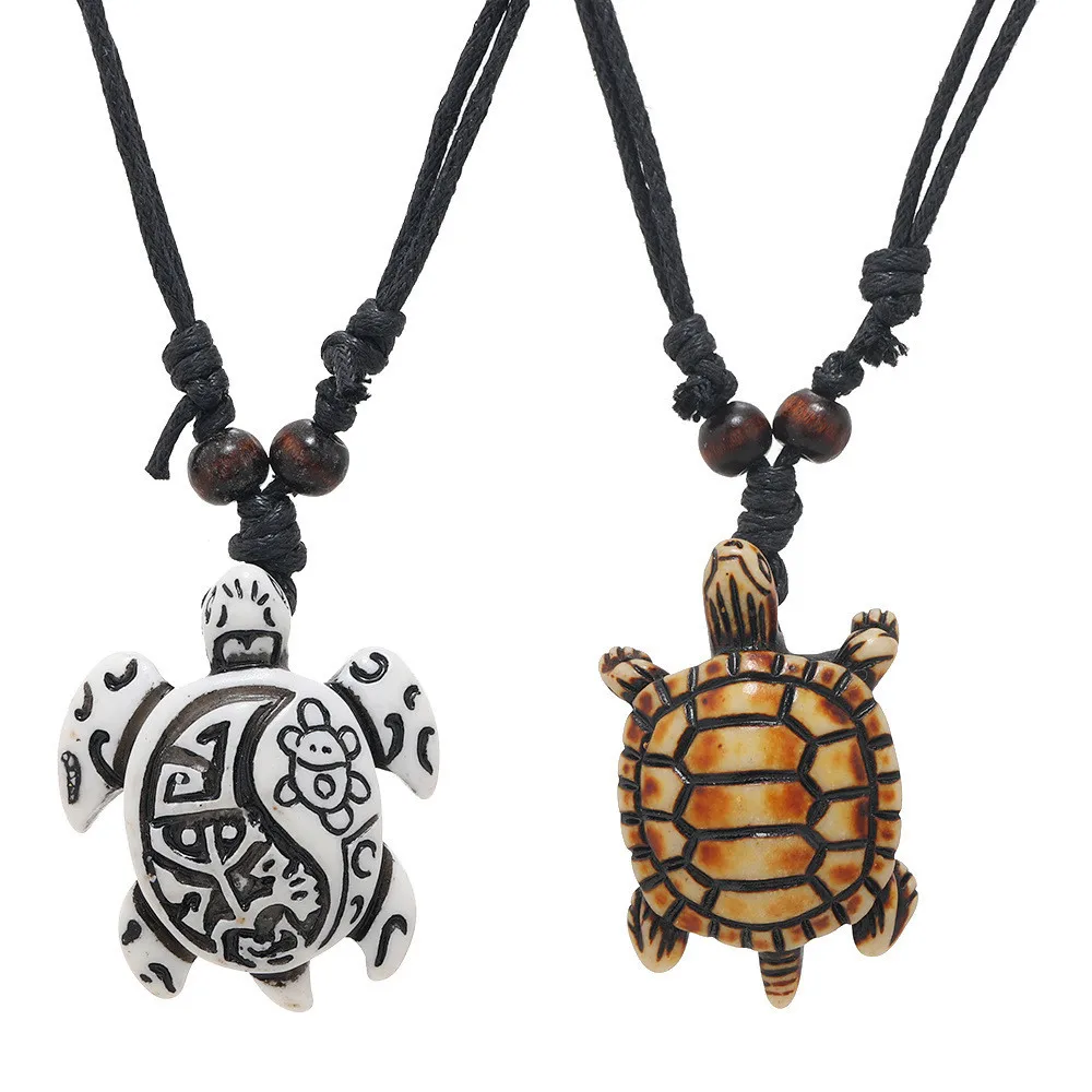 Vintage Punk Turtle Pendant Adjustable Necklace for Men Trendy Sweater Chain Clothes Accessories