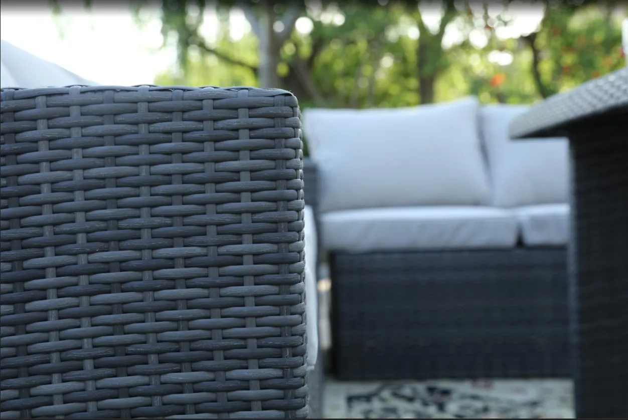 US/UK Warehouse Quick Delivery Modern Sectional patio PE rattan furniture 5 pcs wicker sofa sets