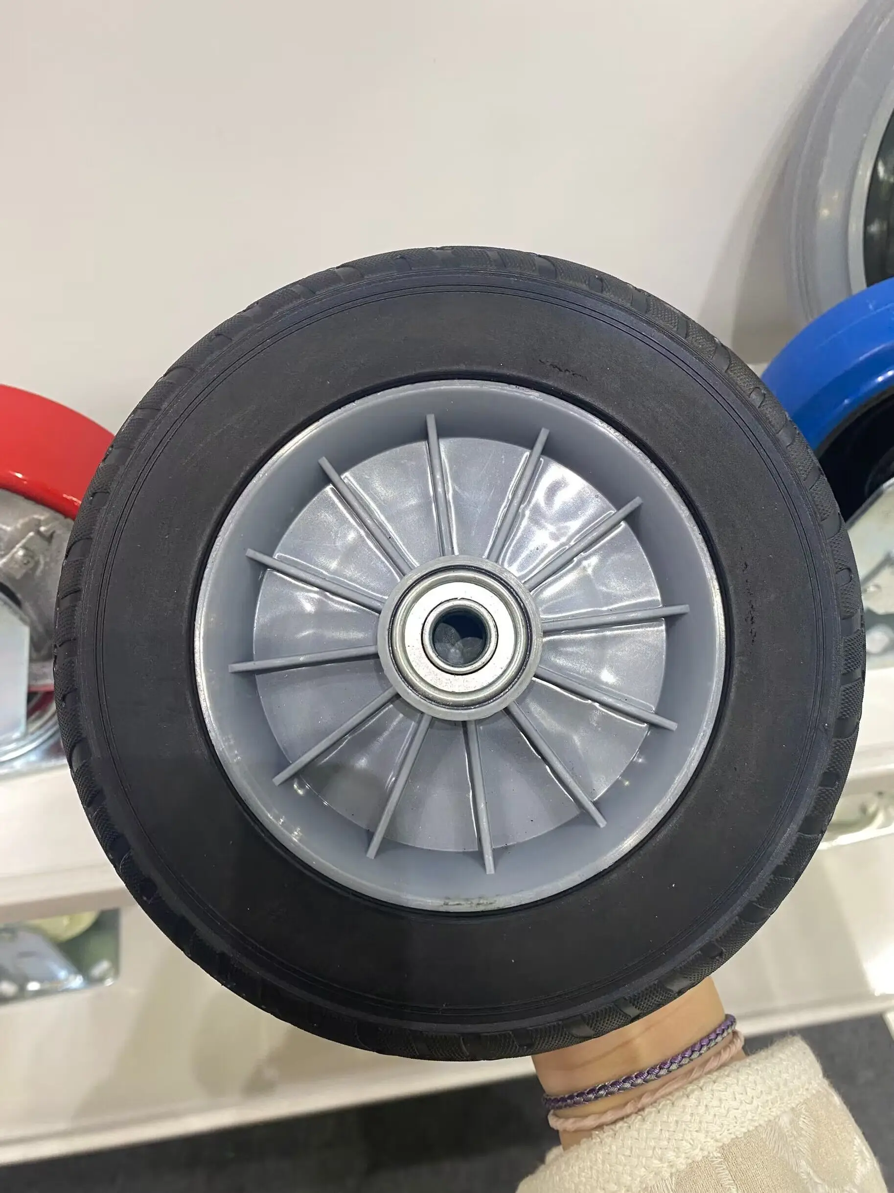 Lawn mower Wheel with Ball Bearing Solid Rubber Tyre Wheel from 5 6 7 8 Inch Rubber wheels