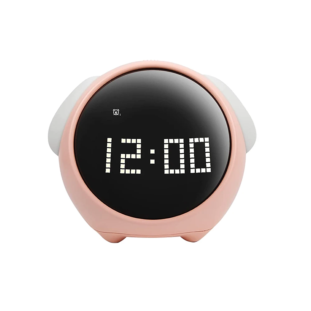 Круглый милый мультяшный Многофункциональный Будильник HBK с ночным освещением электронный прикроватный стол цифровой будильник для спальни