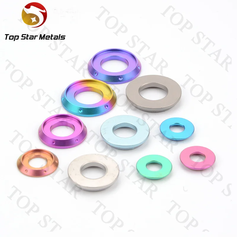 TITST Titanium Washer M1.6 M2 M2.5 M3 M4 M5 M6 DIN 125 Flat Washer DIN 127 Spring Lock Washer Ti GR2 Polished spacer