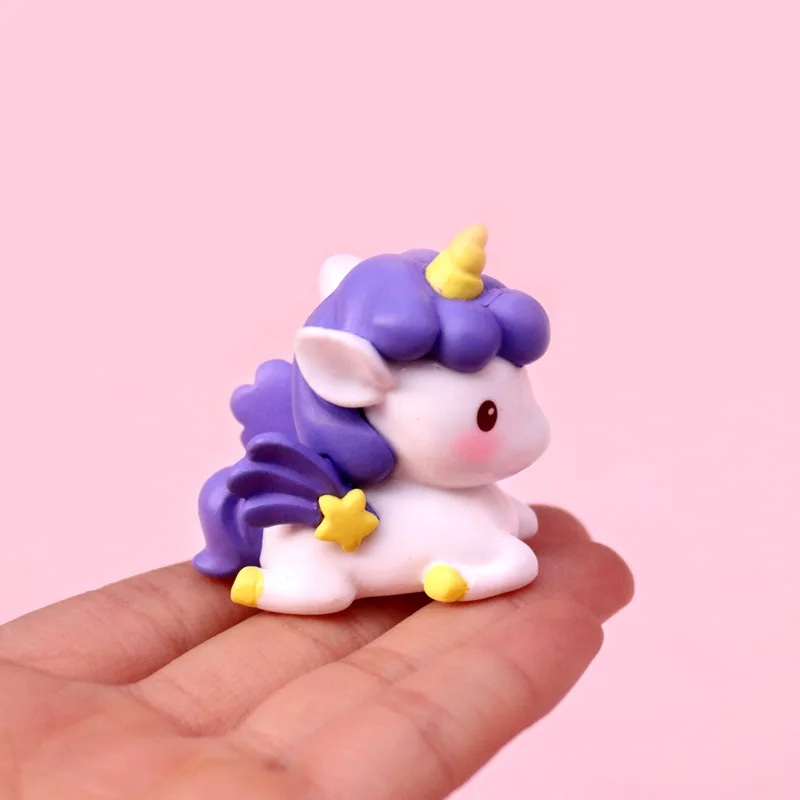 Soododo New Selling Lovely Unicorn Doll Decorations Wholesale Cartoon Model Desktop Cake Decoration Ornaments