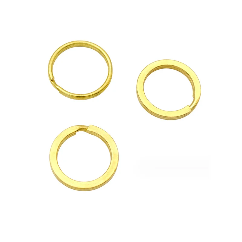 Solid Brass Split Rings 10mm-38mm Double Loop Keyring for key chain accessories