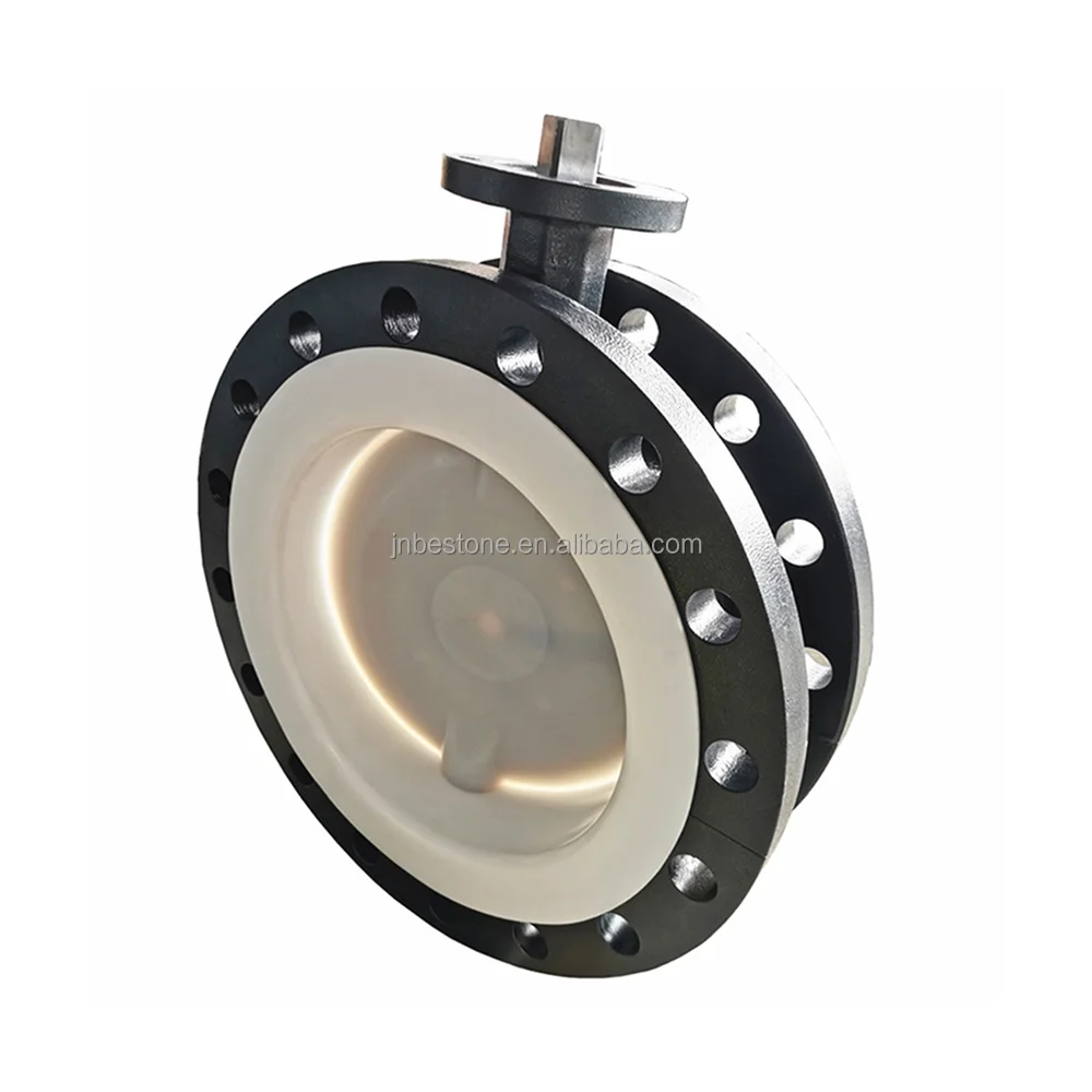 SS304 Flange Full PTFE lining butterfly valve