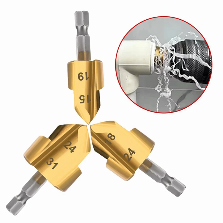 New PPR lifting drill bit 20/25/32 step water pipe drill hexagonal handle universal