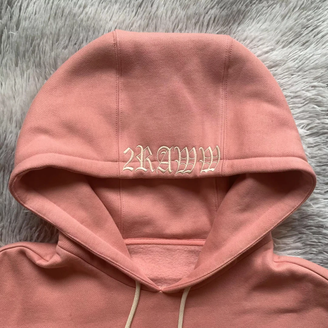 DENIMGUYS Custom Logo 100% Cotton Streetwear Pullover Mens Screen Print Raw Hem Oversize Hoodies