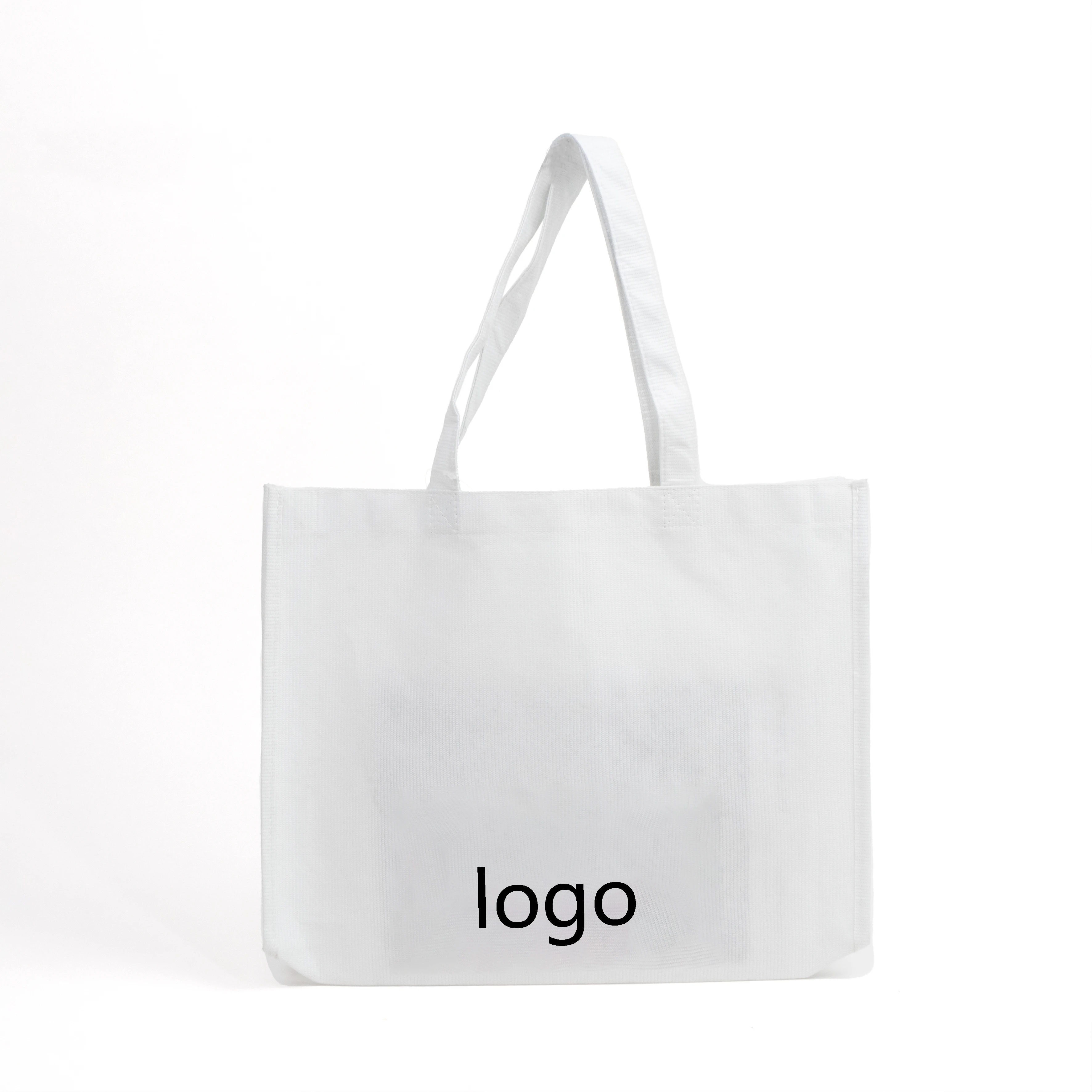 Free Stock Sample Eco Friendly Reusable RPET Stitch Bonded Fabric Bag Large Recycle Rpet Laminated Pp Non Woven Bag for Shopping