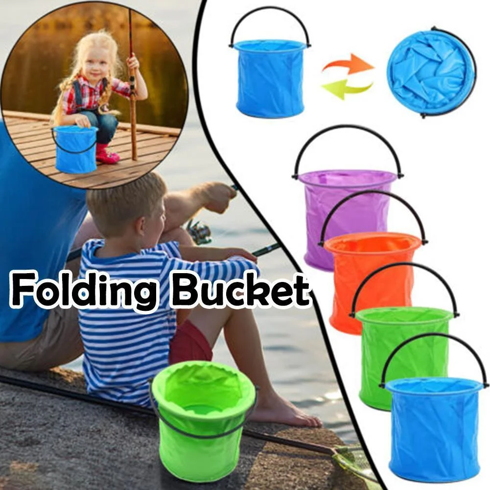 Portable Buckets summer Fun sand playing Folding Beach Toy for Kids Multi-Function Portable Folding Watertight Fabric Bucket