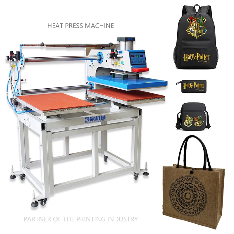 40*60 Double Station Semi-Automatic Pneumatic Heat Press Machine New Condition Core Components Inclu