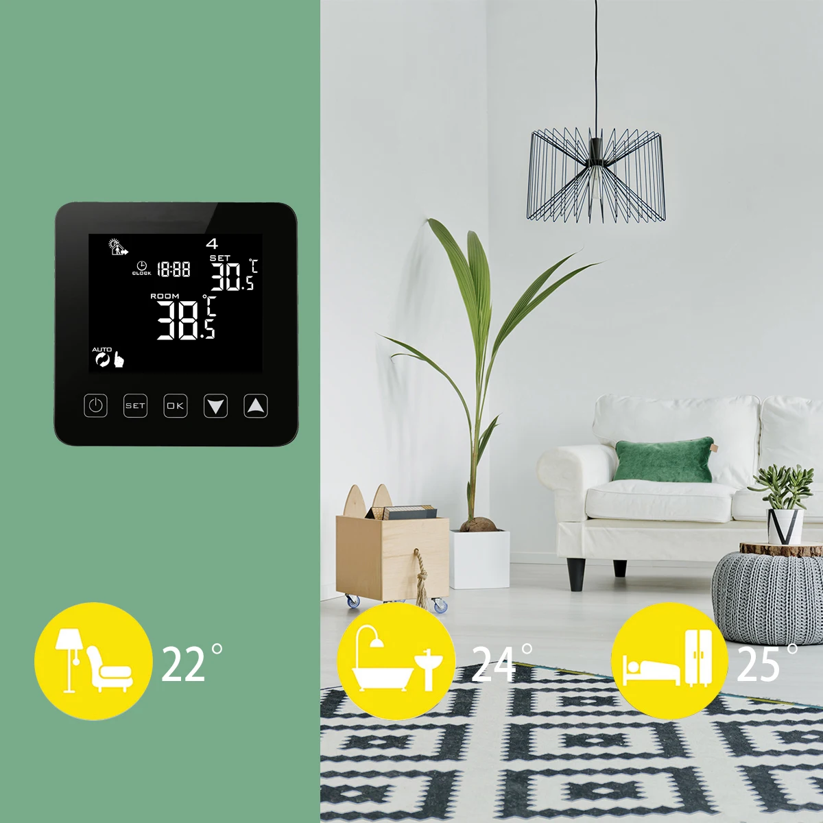 Room thermostat programmable digital display smart home floor heating thermostat 230V