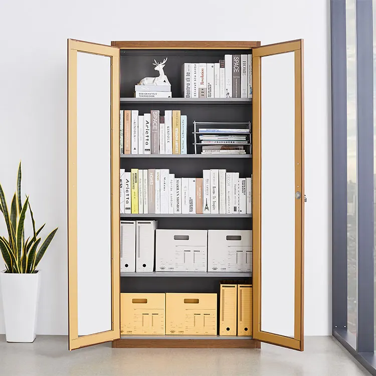 Guangzhou Factory Cheap Price Office Steel Instrument Glass Door Storage File Cabinet Office Furniture Filling Cabinet