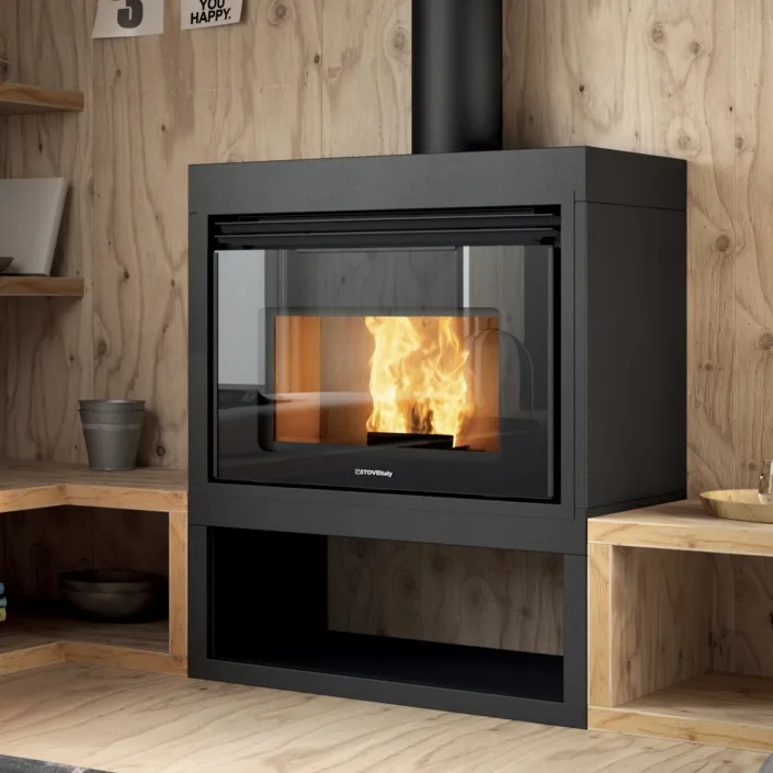 19kw ducted wood burning stove with ventilation good quality wood stove with blower fan