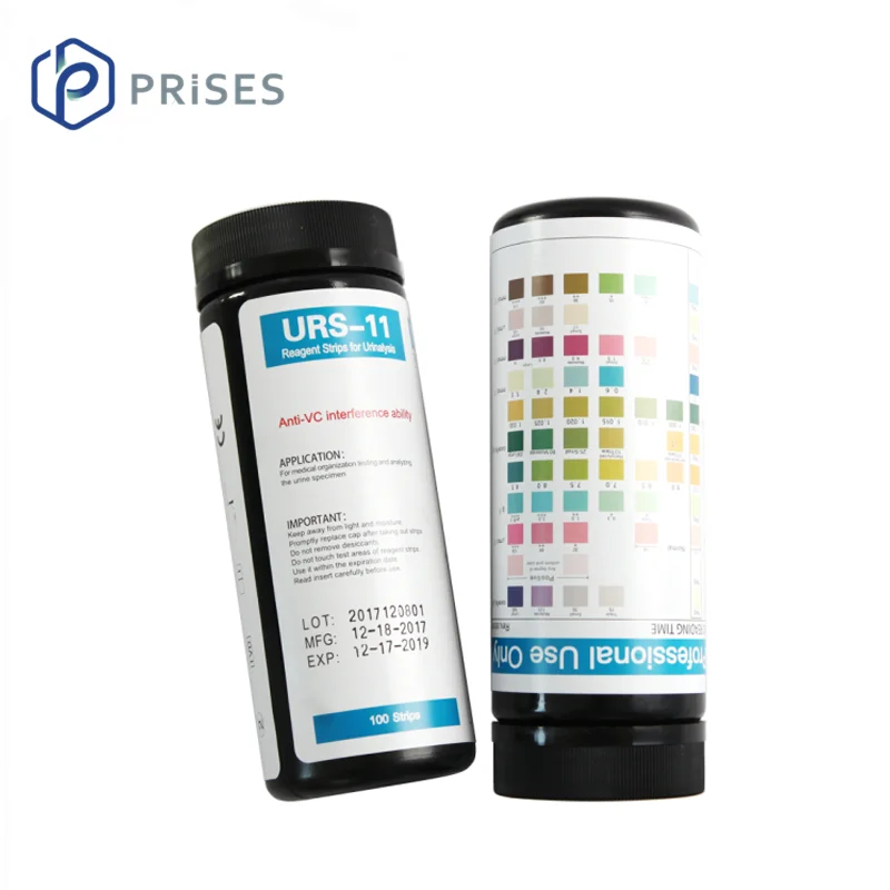 Leukocytes/Nitrite/Urobilinogen/Protein/pH/Blood/Specific Gravity/Ascorbate/Ketone/Bilirubin/Glucose Urinalysis Urine Test Strip