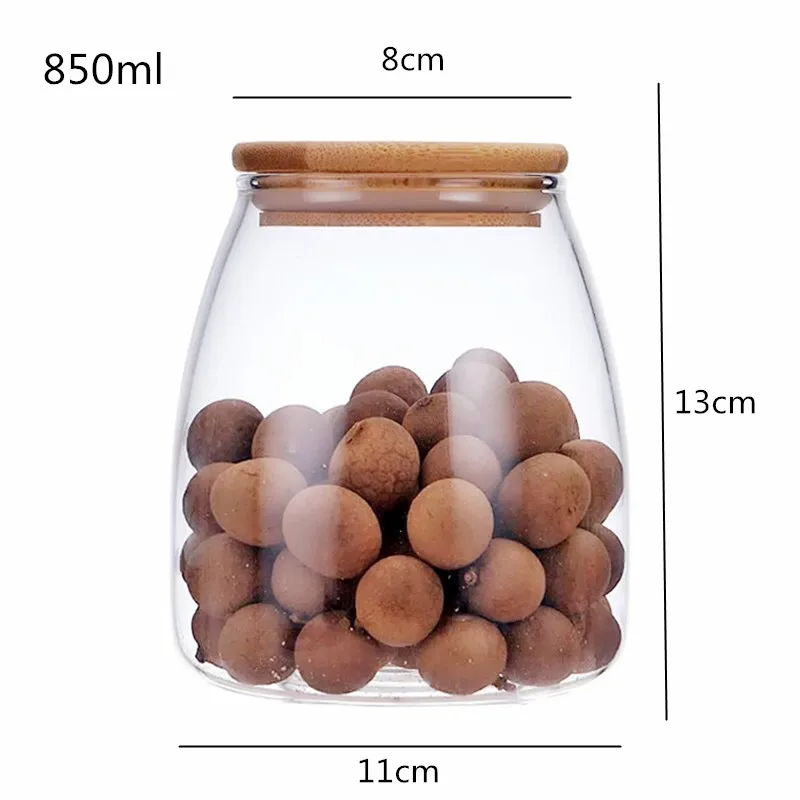 
Factory direct supply recycled glass jars heat-resisting high borosilicate glass jar 