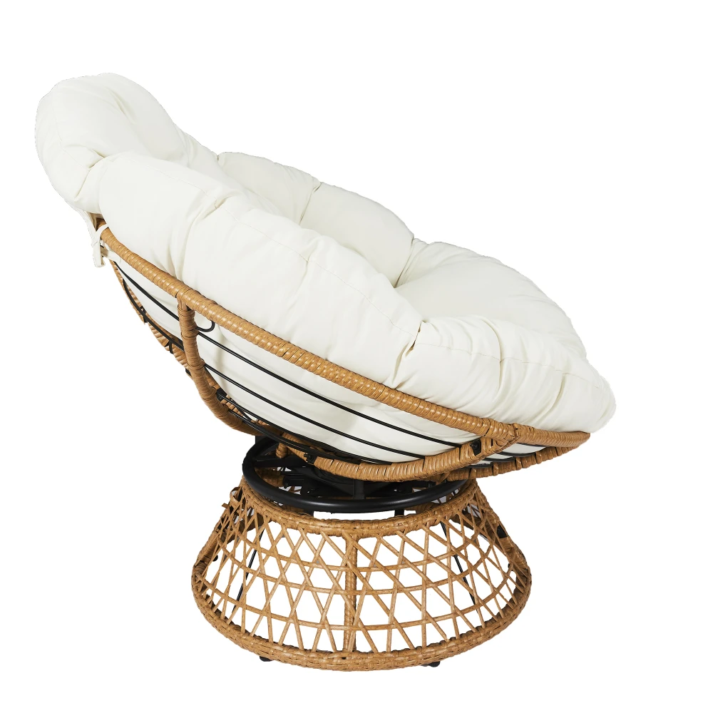 China outdoor rock customized chair on sale rattan OEM leisure garden wicker swivel chair