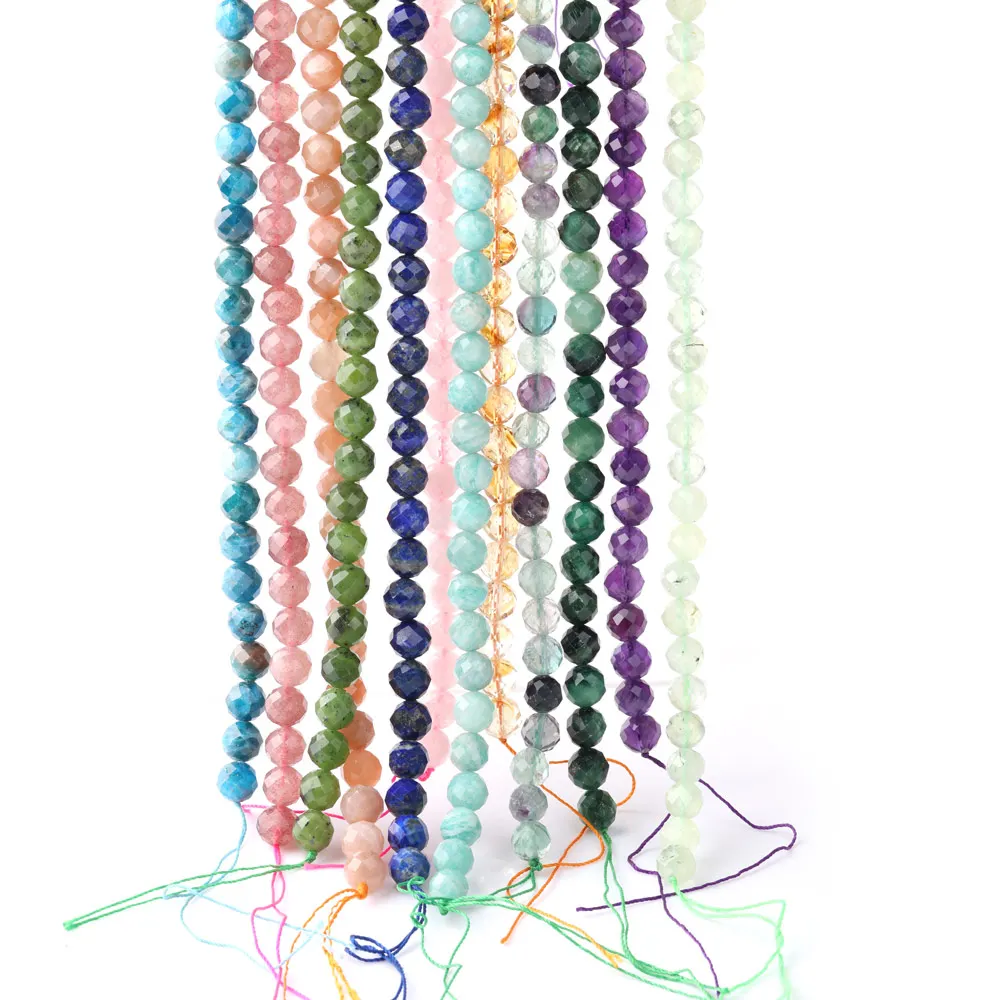 wholesale Faceted Natural Gemstone Jasper Agate Loose Stone Beads for DIY Jewelry Making