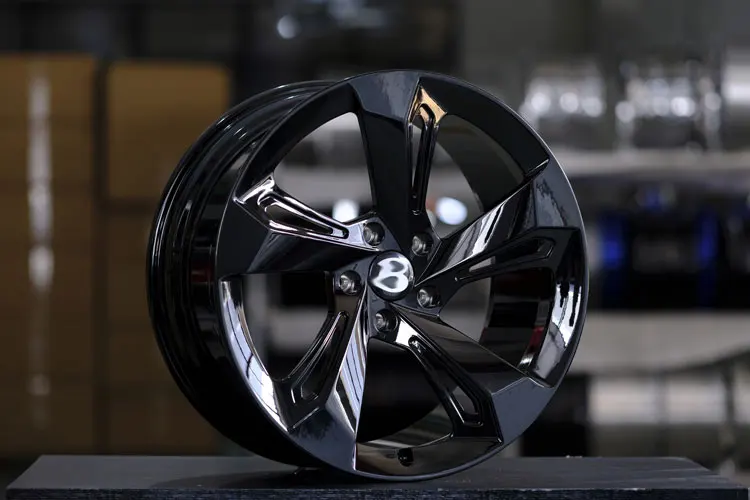 MAONS GOLD 5612F Bentley Bentayga design custom luxury monoblock high quality hot sale five spoke black alloy wheels 5 stud R20