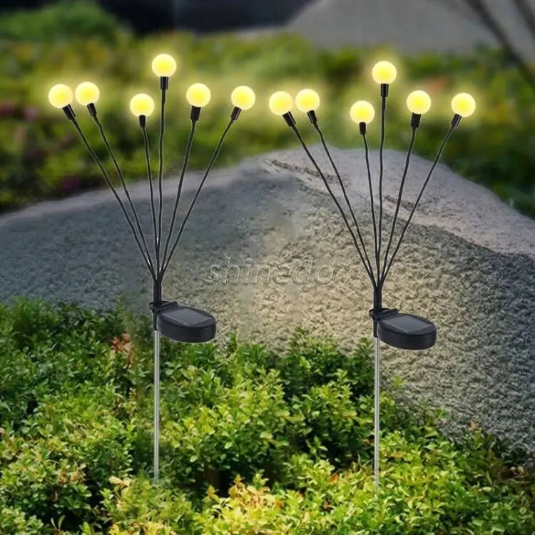 Outdoor solar wind driven firefly courtyard garden layout atmosphere landscape waterproof decoration solar garden  light