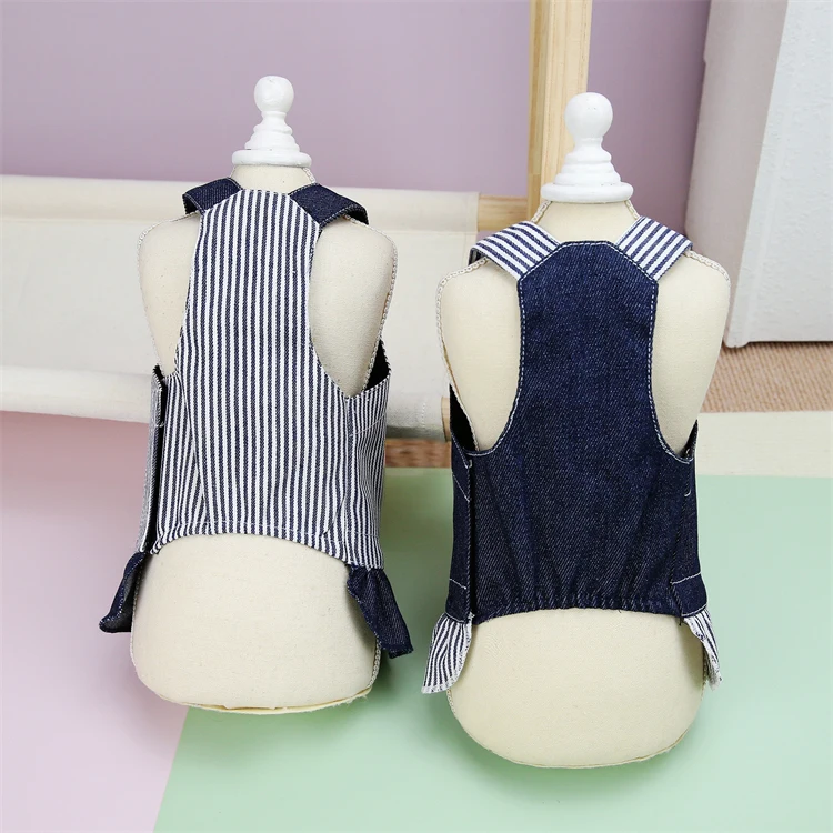 Jeans Cat Dress With D Ring Pet Clothes Accessories Pet Costume Dress Europe Cute Cat Items Bear	Cat Harness Funny