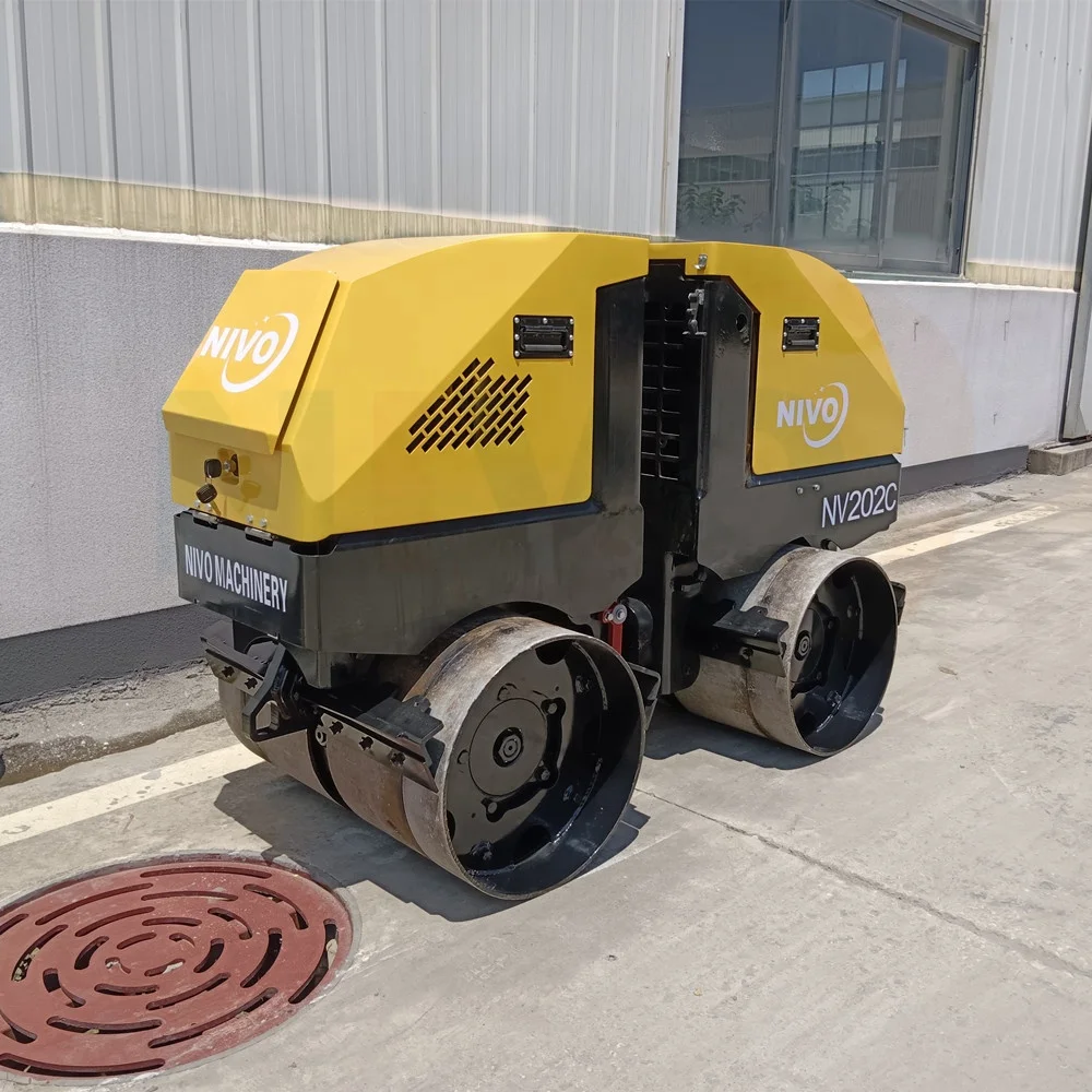 NIVO NV202C Walk behind Remote Control Trench Double Drum 1.6ton vibratory mini road roller compactor or parts