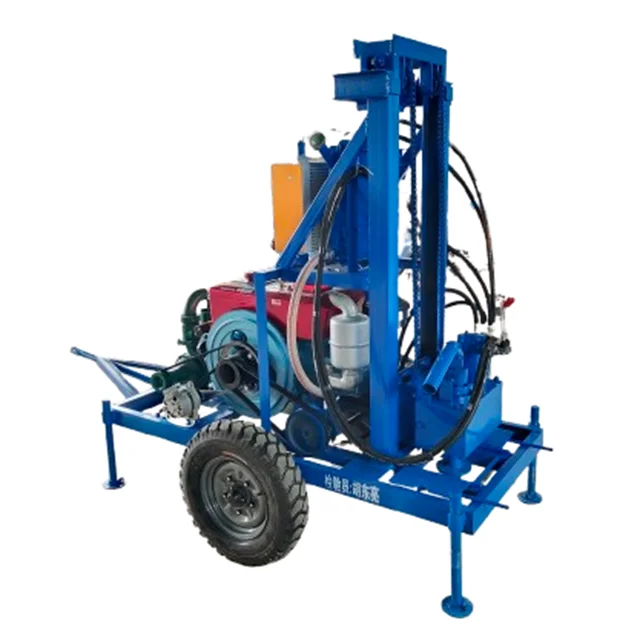 Mine water well drilling rig 300m depth diesel portable borehole drill machines