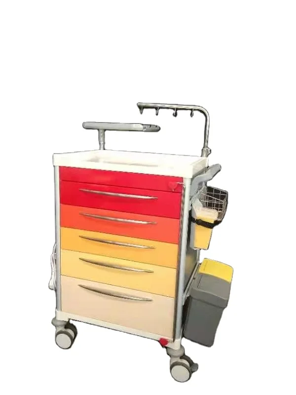 Больничная аварийная тележка, многофункциональная металлическая съемная аварийная тележка, тележка для больниц или клиник, тележка для аварийной ситуации