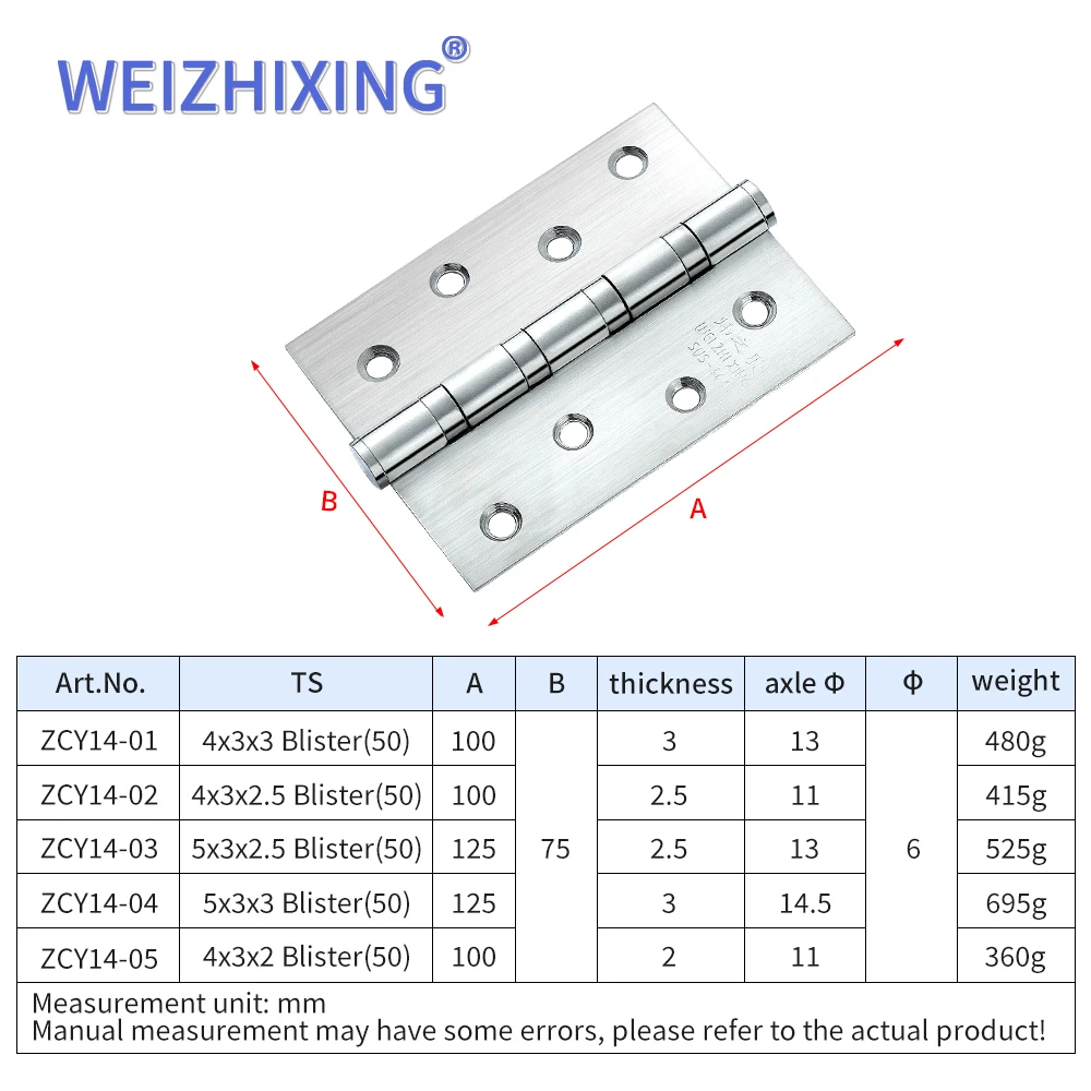 WEIZHIXING 4 'и 5' 304 из нержавеющей стали прикладом с шарикоподшипником и дверным шарниром для тяжелой деревянной двери 3d шарнирная мебель