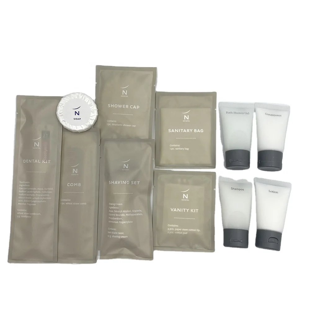 Yangzhou factory price one-stop customized logo five star hotel bathroom cheap  disposable hotel aminities