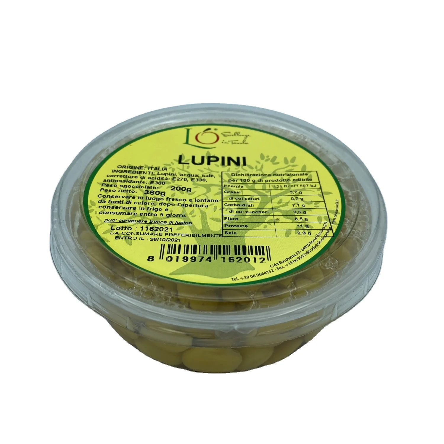 Итальянское происхождение Lupines в миске 200 г кулинарное масло рафинированное подсолнечное масло оливковое масло аперитивы