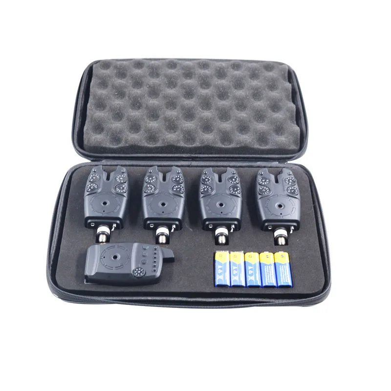 High quality JZH-RF1988 4+1 cheap durable sensitive wireless carp bite alarm set