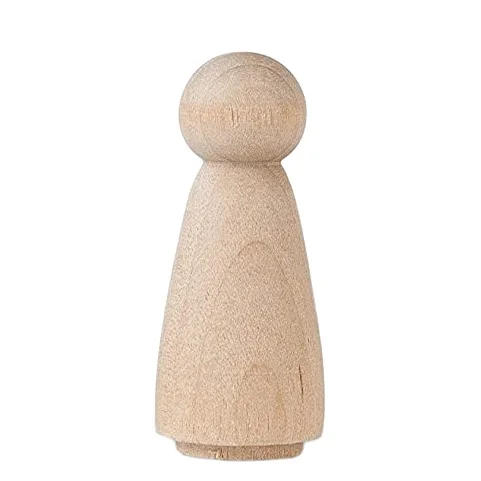 75mm Wooden Peg Dolls Unfinished People Natural Wood Shapes Figures Decorative Doll Bodies for DIY Arts Wood Chess
