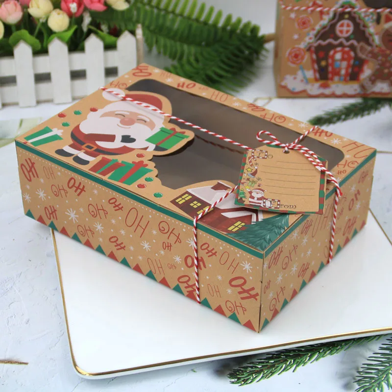 Custom Logo Luxury White Cardboard Paper Sweet Christmas Biscuit Pastry Candy Cookies Gift Box Packaging Cookie Box
