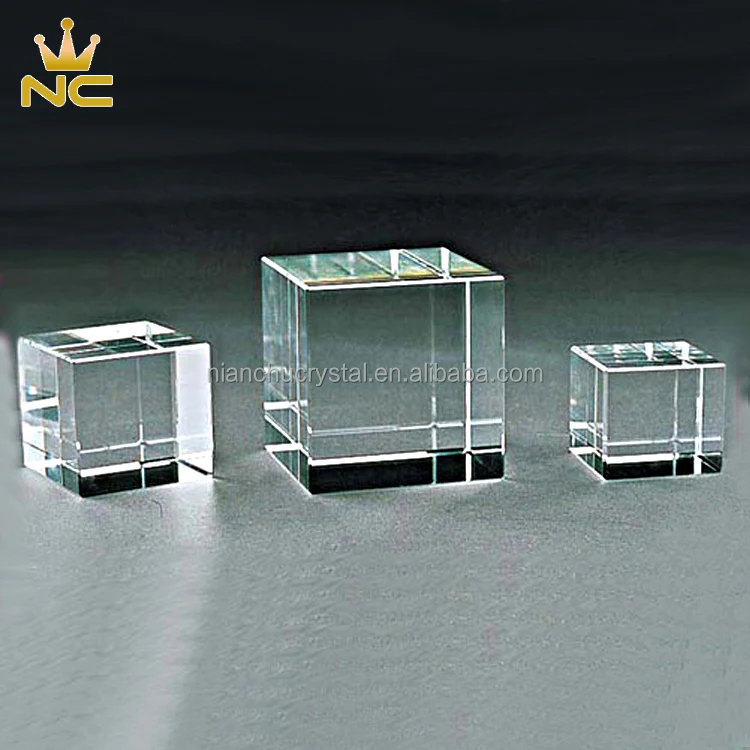 Raw Glass Sublimation Blank 3D Crystal Block For Engraving