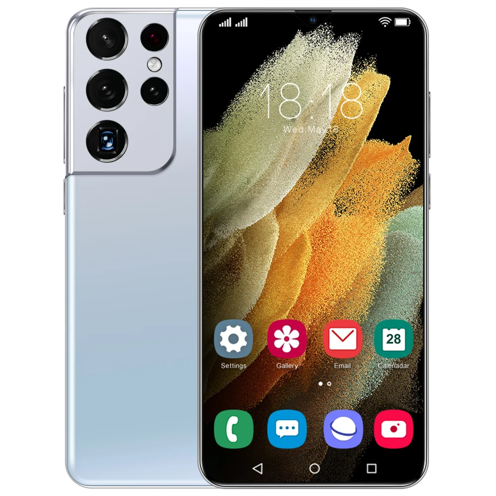  S21U 5G 6 7 дюймовым экраном в заказе будет отправлена модель телефона 32MP + 50MP Caera Android телефон RAM12 ROM512 большой объем памяти смарт-чехол