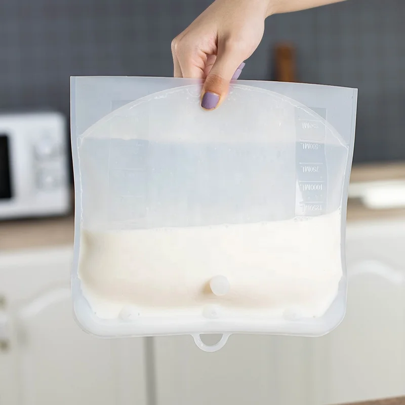 China High Quality 100% Reusable Silicone Food Bag Food Storage Bag Set For Kitchen Use