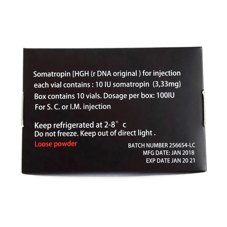 VB-337 Custom made box logo silver foil printing pharmaceutical packaging hgh 191aa growth hormone hgh vial box