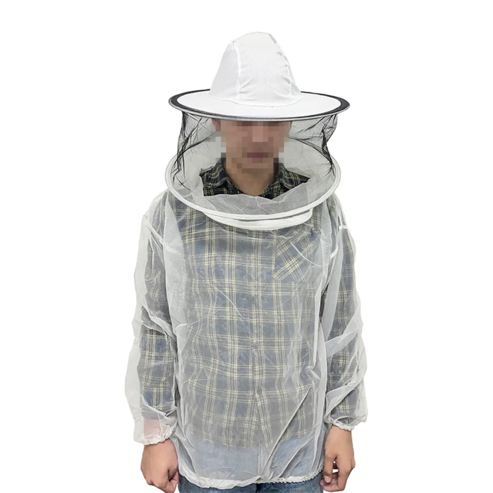 Beekeeping Equipment Simple Breathable Protective Bee Keeping Jacket Round Veil Suits Rayon Protection Honey Bee Jacket
