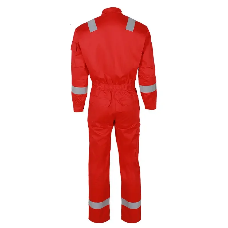 Wholesale High Visibility Reflective Men Black Safety Fire Retardant Coverall Fireproof Industrial Workwear Uniform