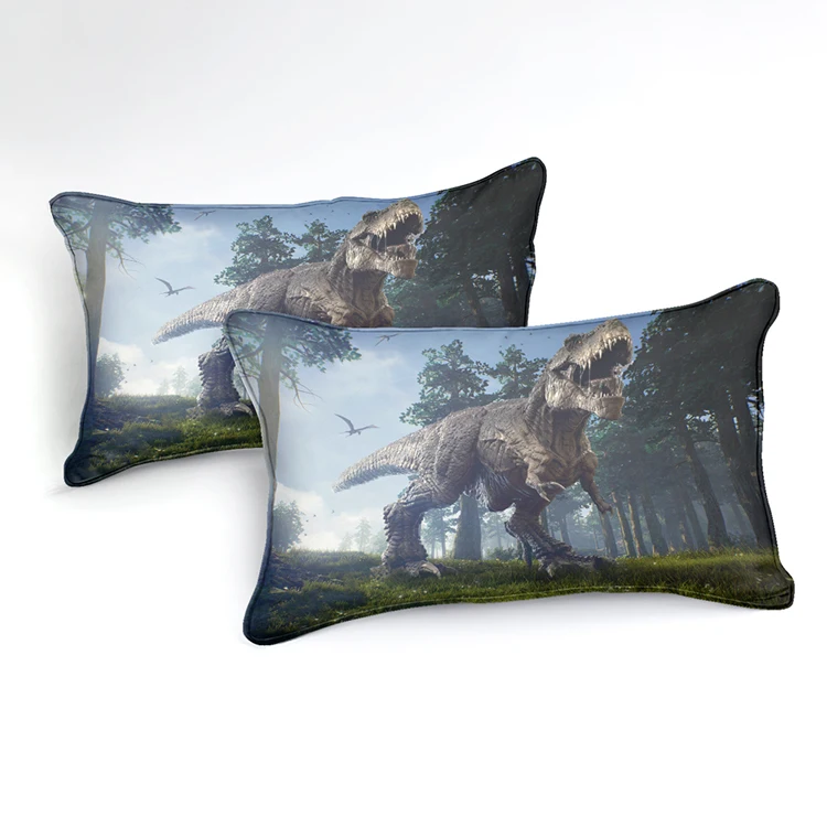 Постельное белье из микрофибры, удобный комплект постельного белья с 3D-принтом тираннозавра Рекс, с рисунком под заказ, пододеяльник размера Queen