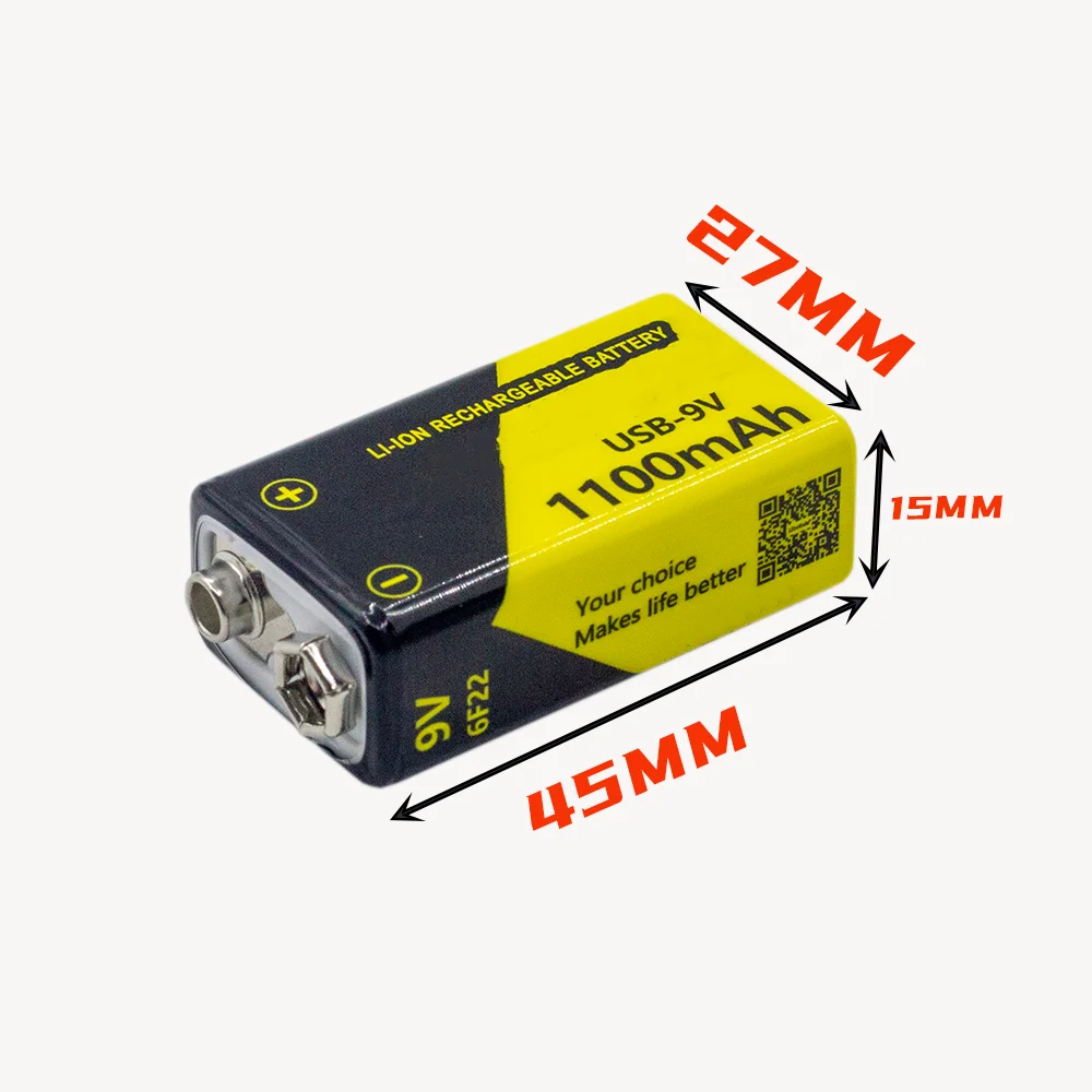 Customized 9V rechargeable battery 1100mah 1000mah 800mah 6000mah Customized logo skin pattern