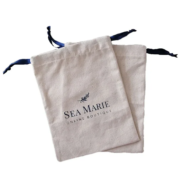 Custom Logo Eco Friendly Large Organic Cotton Drawstring Pouch Bags Cotton Shoes Dust Bags for Handbags Storage