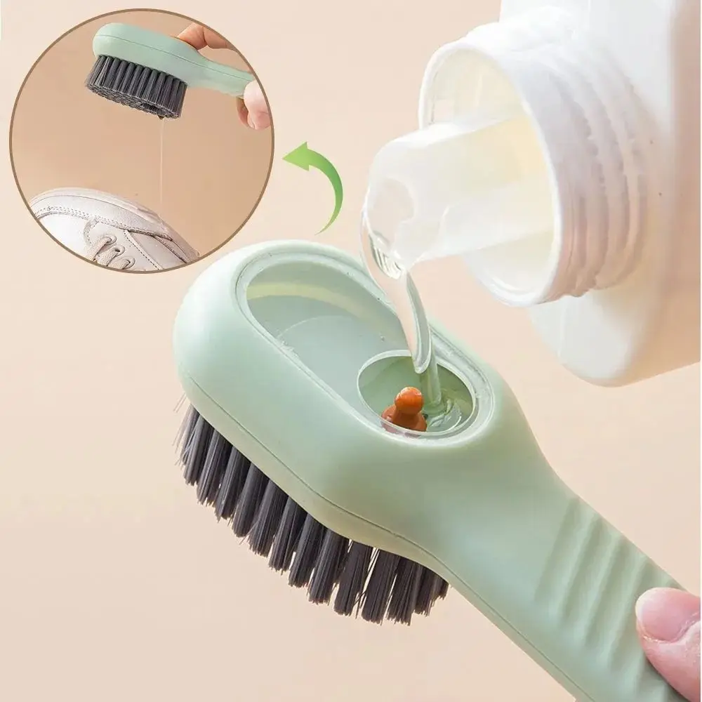 Shoe Brush Automatic Liquid Discharge Soft Bristled Laundry Clothing Soap Dispensing Brush