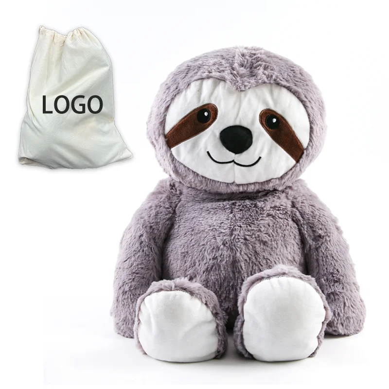 Anxiety And Depression Lavender Scented Soft Cute Stuffed  Sensory Oven Gray Sloth Weighted Microwavable Plush Toy For Kids