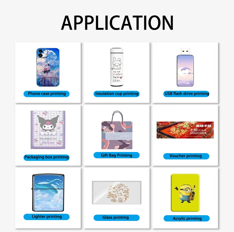 FCOLOR Inkjet UV Printers A2 A3 Size Two Heads Professional on Phone Case Pen Golf Glass Bottle Can Flat Bed UV for Print