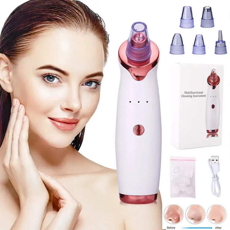 Professional Portable Electric Face Vacuum Suction Blackhead Cleaner Tool Rechargeable Vacuum Blackhead Remover