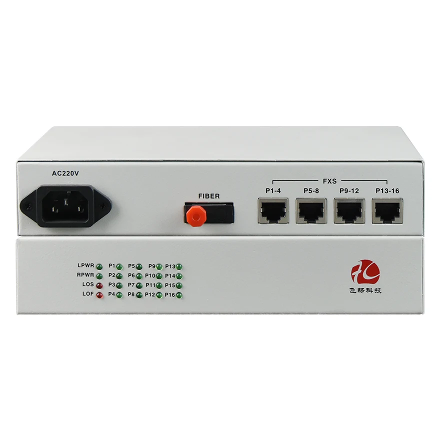 Desktop Type 16 Channel Phone FXO FXS over Fiber Multiplexer